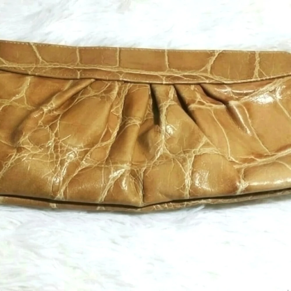 Lauren Merkin Croc Leather Clutch Bag